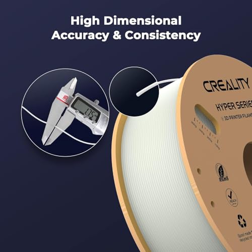 Creality Hyper PLA Filament 1.75mm, High-Speed 3D Printing Filament Up to 600mm/s, ±0.02mm Accuracy, 3D Printing Filament Fits for Most FDM 3D Printers - color: Grey