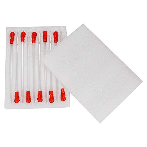 stonylab Glass Dropper Pipettes, Thick Borosilicate Glass, 3 ml Non-Graduated Liquid Transfer Pipettes with Red Rubber Caps, for Laboratory Chemistry, Set of 10