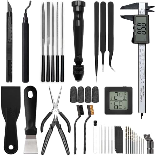 3D Printer Tools Kit, Quality 3D Printing Tool Kit for Model Measuring/Finishing/Deburring/Drilling, 3D Printer Accessories for All FDM/SLA Printers Removing Support, Cutting Filament - color: Measuring