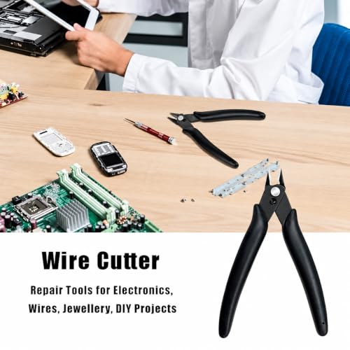 Micro Wire Cutter 1-Pack, Precision Flush Cutter, Mini Side Cutter Pliers for Jewelry Electronics 3D Printing & Craft Projects