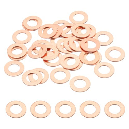 PATIKIL 35PCS M10 Copper Washers, M10x18x1mm Copper Crush Washer Metric Flat Washers Sealing Washers Assortment Kit Oil Drain Plug Gasket Ring for Automotive Battery Vehicles Screws Bolt - size: M10x18x1mm