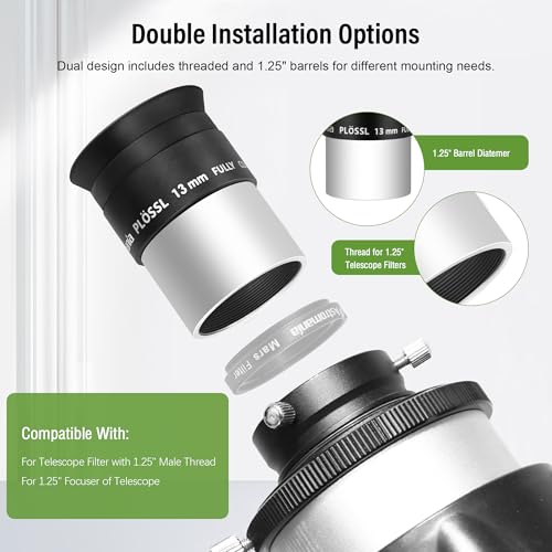 Astromania Telescope Eyepiece 1.25 Inch Plossl Eyepiece Telescope Lens 13mm - size: 1.25" - 13mm
