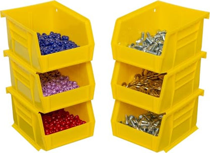 Akro-Mils 30210 AkroBins Plastic Storage Bin Hanging Stacking Containers, (5-Inch x 4-Inch x 3-Inch), Yellow, 24-Pack - color: Yellow