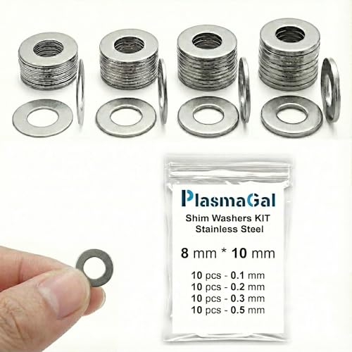 8x10mm Bearing Shim Washers 5/16 Stainless Steel 40pc 0.1-0.5mm - size: 8x10