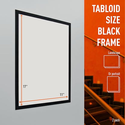 Durable Duraframe Business & Store Self Adhesive Magnetic Sign Holder in Tabloid-Size 11" x 17" Inches - Black Frame - Pack of 4 - color: Black, size: Tabloid, 11" x 17" (Pack of 2)