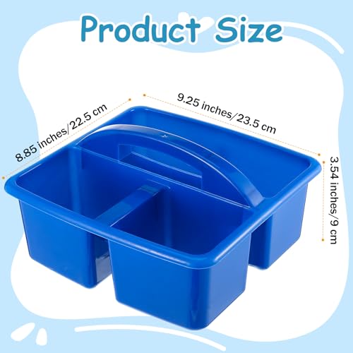 Threehoney 12 Pack Classroom Caddy 3 Compartment with Handle, Blue - color: Blue