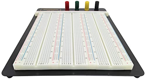 Premium Solderless Breadboard with Aluminum Backplate (2,390 Contact Points, 4 Binding Posts), 9.4" x 7.7" by SciencePurchase