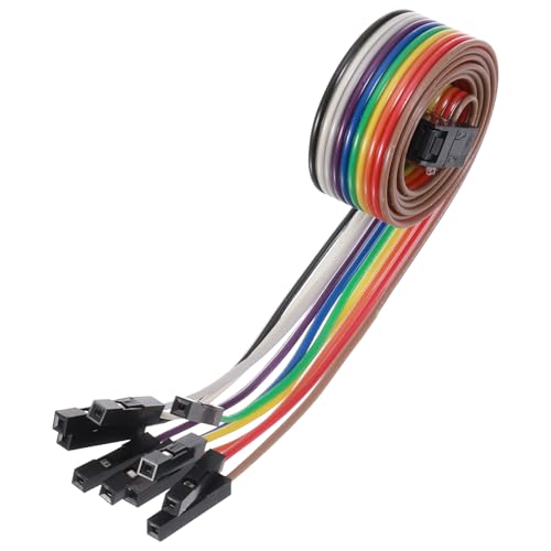 MECCANIXITY 1 Pcs IDC Rainbow Wire Flat Ribbon Cable FC-Female to 10P 19.6 Inch Length 2.54mm Pitch Breadboard Jumper Wires for Electronic Projects - size: 19.6 Inch, style: 10 Pin