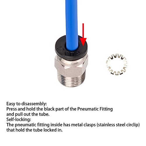 Aokin 10 Pcs PC4-M10 Pneumatic Fitting for Creality Ender 3/3 Pro/3 V2, Ender 5/5 Pro/5 Plus, CR-10/10S, etc - color: 10Pcs PC4-M10