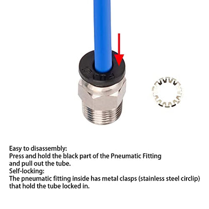 Aokin 10 Pcs PC4-M10 Pneumatic Fitting for Creality Ender 3/3 Pro/3 V2, Ender 5/5 Pro/5 Plus, CR-10/10S, etc - color: 10Pcs PC4-M10