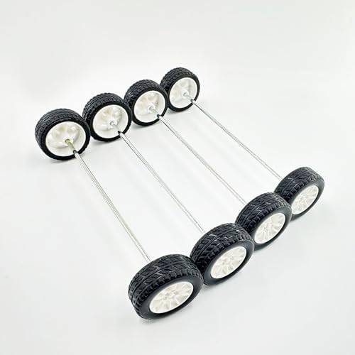 8PCS Toy Car Wheel RC Car Rubber Tire Wheel with Metal Shaft Axles for RC Car Truck Robot DIY Model Car Building Parts (2x25mm) - style: 2x25mm