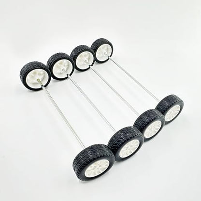 8PCS Toy Car Wheel RC Car Rubber Tire Wheel with Metal Shaft Axles for RC Car Truck Robot DIY Model Car Building Parts (2x25mm) - style: 2x25mm