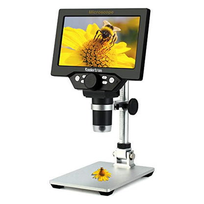 Koolertron 7" LCD Digital Microscope, 1080P USB Camera - size: 7 inch (LCD and 8 LED Lights)