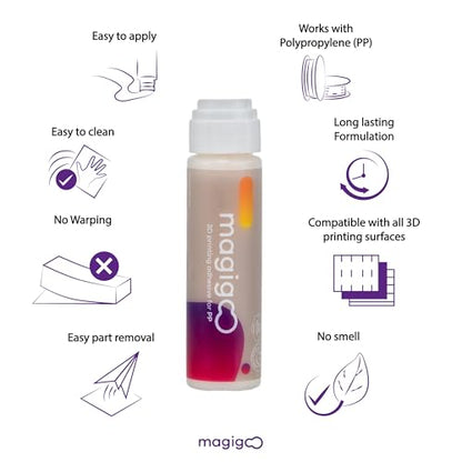 Magigoo 3D Printer Bed Plate Adhesive Glue for Polypropylene Filament, 50mL - style: PP - Polypropylene