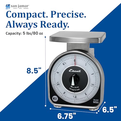 Escali Mechanical Dial Scale 5 Lb X 0.5 Oz - style: San Jamar SCMDL5 Mechnical Dial Food/Kitchen Scale, 5 lb Capacity