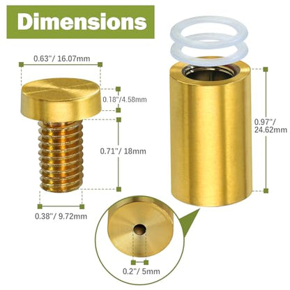 16 x 30mm (Dia. x L) Stainless Steel Standoff Screws - Gold - 4 Pieces - color: Gold, size: 16 x 30mm / 0.63" x 1.18"