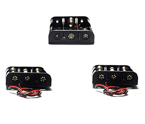 (Pack of 3 3 AA Battery Holder with Leads, 3 AA Battery Holder with Wires