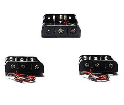 (Pack of 3 3 AA Battery Holder with Leads, 3 AA Battery Holder with Wires