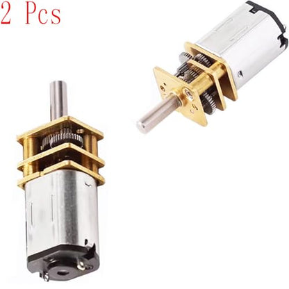 12V 60RPM Micro DC Gear Motor with All-Metal Gear Box Motor GA12-N20 3mm Shaft High Torque Gear Motor, Suitable for Robot Models, Reinforced Concrete Cars, DIY RC Toys - (2 pcs)