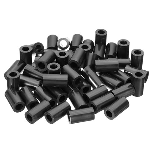 PATIKIL 50Pcs M8 ABS Spacers 5/16" ID x 9/16" OD x 1" L Plastic Round Spacer Washers Black Standoff Nut Unthreaded for M8 or 5/16 inch Screws Bolts Electrical Outlet - size: 5/16" ID x 9/16" OD x 1" L