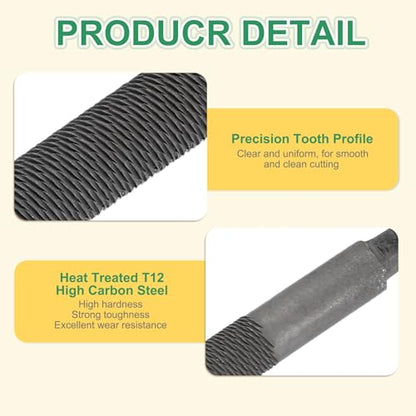 HARFINGTON 10" Round Fine Cut File Double Cut Teeth Fine Metal File High Carbon Steel T12 without Handle for Metal Wood Finishing Roughing, Grey - size: 10", style: Fine Cut