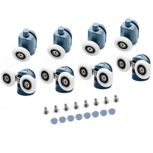 8 Pcs Top/Bottom Shower Door Rollers/Runners/Pulleys/Wheels Bathroom Replacement Parts 23mm Diameter (23mm)