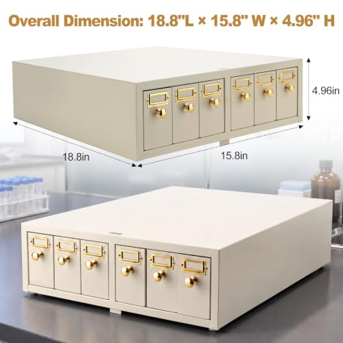 Microscope Slide Storage Cabinet, 6-Dual Slotted Drawers