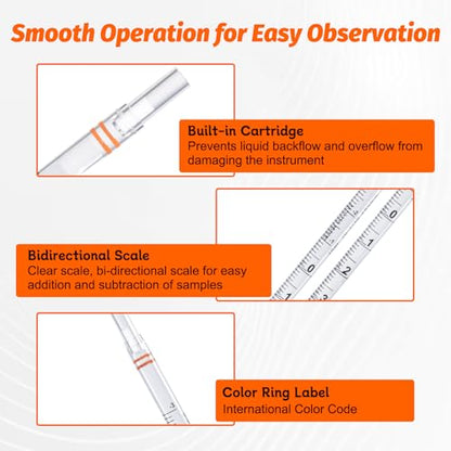 10mL Serological Pipette, 100Pcs Sterile Plastic Serological Pipet - size: 10ml-100Pcs