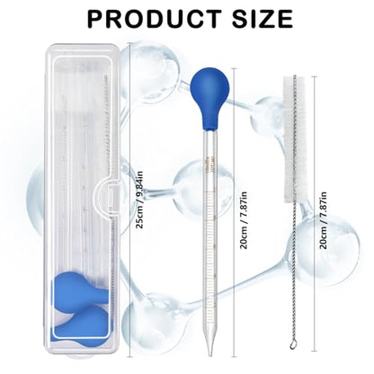 Artcome 4PCS 10ml Glass Graduated Dropper Kit with Brush & Storage Case - size: 4 pcs