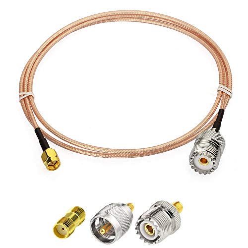 Superbat SMA Male to SO239 RF Coaxial Coax Cable 20inches + 3pcs Adapter Kit, SMA to UHF Cable + SMA to SO239/PL259 Adapter Kit for RF Applications/CB Radio/Handheld Radio Antenna/Walkie Talkie etc - size: 20 in