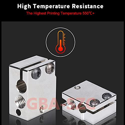 High Temperature Volcano Plated Copper Heater Block with Silicone Sock for Volcano Hotend,Volcano Nozzles,Prusa i3 Hotend Volcano,Sidewinder X1 X2,FLSUN SR Block.(1PC) - color: Heatblock-Volcano 1PC