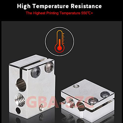 High Temperature Volcano Plated Copper Heater Block with Silicone Sock for Volcano Hotend,Volcano Nozzles,Prusa i3 Hotend Volcano,Sidewinder X1 X2,FLSUN SR Block.(1PC) - color: Heatblock-Volcano 1PC