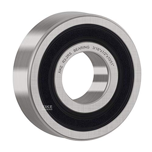 XiKe R3-2RS Sealed Ball Bearing, 3/16"x1/2"x0.196" (10-Pack) - size: R3-2RS - 4.763x12.7x4.978 mm