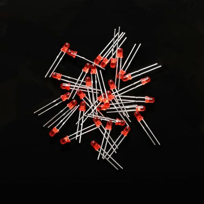 100-Pack 3mm Red Diffused LED Diodes, 2.0-2.2V 20mA - color: RED, size: 3MM