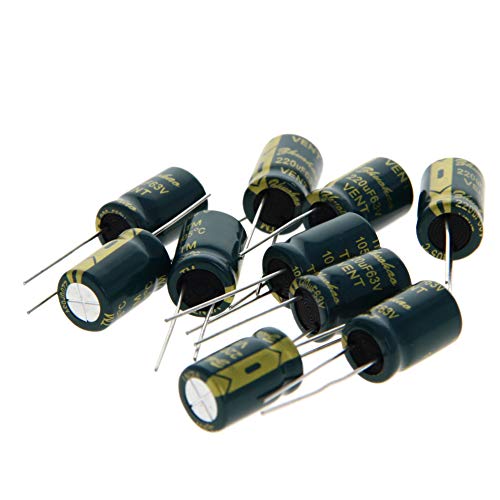 Fielect 10pcs Aluminum Radial Electrolytic Capacitor 220uF 63V Low ESR Green Life 3000H 10x16mm High Ripple Current,Low Impedance - size: 220uF 63V 10x16mm