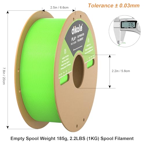 PLA+ 3D Printer Filament Luminous Green, 1.75mm No Tangle, Net Weight 2.2lbs Spool (1kg, PLA Pro Plus, Green with Glow in the Dark Effect - color: Pla 1kg-green With Luminous Effect