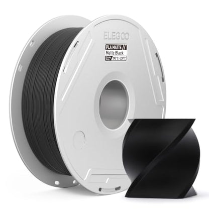 ELEGOO Matte PLA 3D Printer Filament with Reusable Spool 1.75mm Black 1kg - color: Pla Matte Black