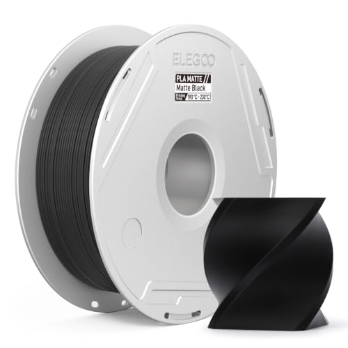 ELEGOO Matte PLA 3D Printer Filament with Reusable Spool 1.75mm Black 1kg - color: Pla Matte Black