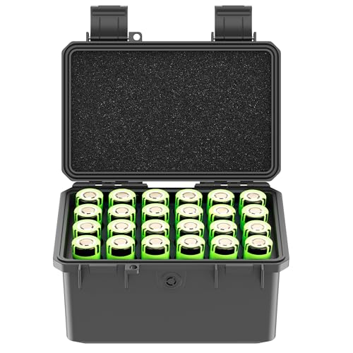 KIWIFOTOS 24 Slots 21700/20700 Battery Storage Case IP67 Waterproof - color: 24 Slots 21700 Battery Case
