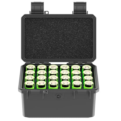 KIWIFOTOS 24 Slots 21700/20700 Battery Storage Case IP67 Waterproof - color: 24 Slots 21700 Battery Case