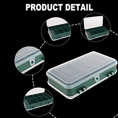 Utoolmart Tool Box,PP Compartment Storage Box,Organizer and Storage for Tools,Parts,Toys, Art,Translucent 6.3 x 1.7 inches 2 Pcs - size: G160 2pcs