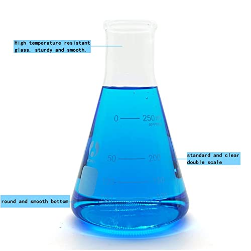 Glass Erlenmeyer Flask Set Graduated Flasks 50ml 150ml 250ml - size: 50ml+150ml+250ml