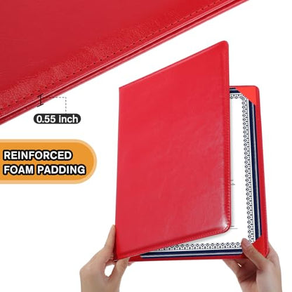 Tenare 10 Pcs Red PU Leather Certificate Cover Diploma Folder Holder - color: Red