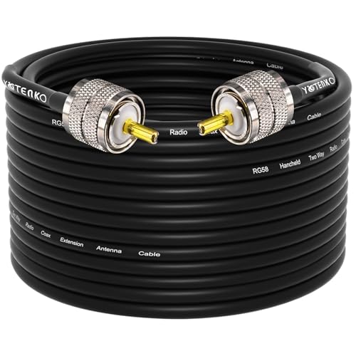 RG58 Coaxial Cable 60FT, UHF PL259 Male to PL259 Male 50 Ohm Coax - color: 1-Pack PL259 Cable, size: 60ft