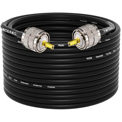 RG58 Coaxial Cable 60FT, UHF PL259 Male to PL259 Male 50 Ohm Coax - color: 1-Pack PL259 Cable, size: 60ft