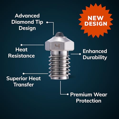Diamondback V6 Compatible Nozzle, Diamond Tip, Nickel-Plated Copper, 0.8mm - size: 0.8mm Nickel Plated Copper