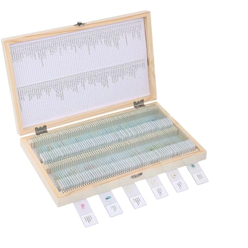 140-Pcs Microscope Slides with Specimens,Plant, Animal, Algae,etc,Educational Microscope Slides and Covers for Young Scientists,Perfect for Biology Class and Experiments - style: 140pcs