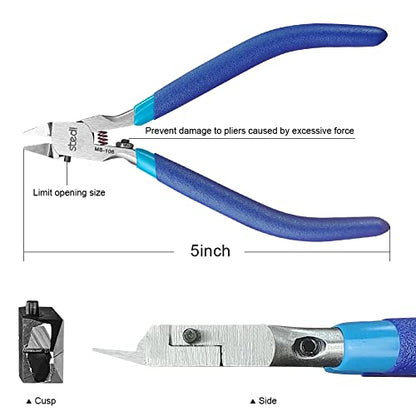 stedi 5-In Model Nippers, with Ultra-thin Single-edge and Blade Case - style: Single-edged (Blue_for Professionals)