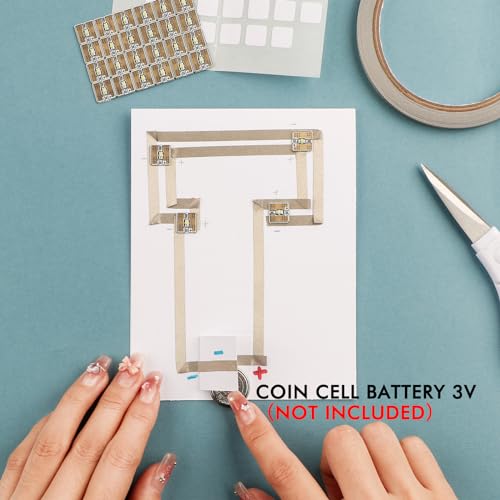 White LED Circuit Stickers and Conductive Fabric Tape,Light Craft Kit Mini Starter Kit for Crafts,30PCS/Set White LED Lights,10M Conductive Fabric Tape and 93 Strips Adhesive Tapes for Crafts Projects - color: 30 LED Lights