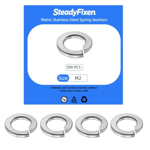 M2 Split Lock Washer, 304 Stainless Steel Spring Lock Washer, 500PCS - size: M2 500PCS